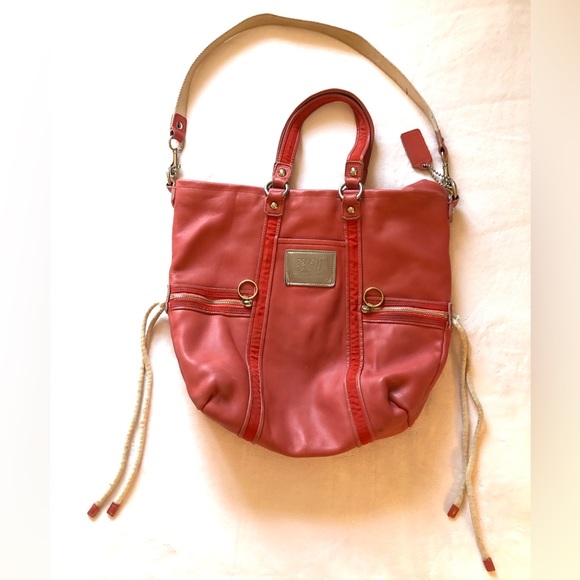Coach Poppy Lg Spotlight Washed Leather Shldr Bag - Picture 1 of 16